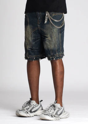 GUAPI-TEAL BLUE PIERCING SHORTS