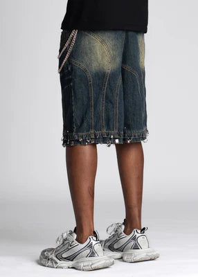 GUAPI-TEAL BLUE PIERCING SHORTS