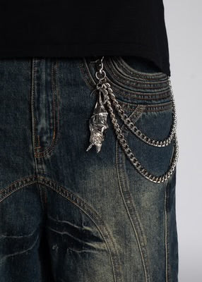 GUAPI-TEAL BLUE PIERCING SHORTS