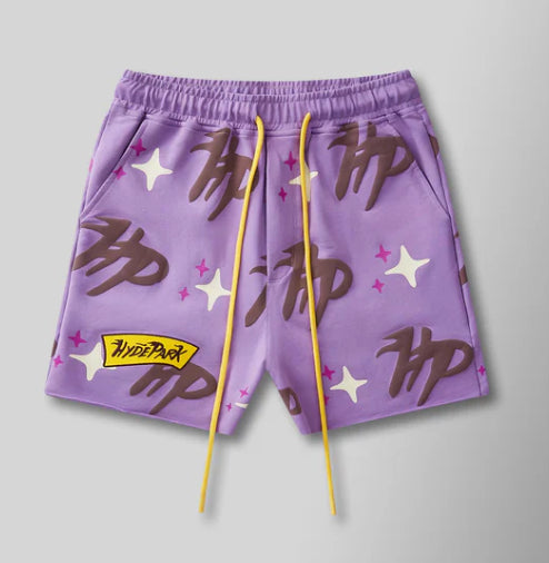 HYDEPARK-Puff the Magic Pattern Shorts- Purple