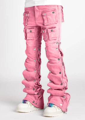GUAPI-FRENCH ROSE STACKED PREMIUM DENIM-186FRSPD