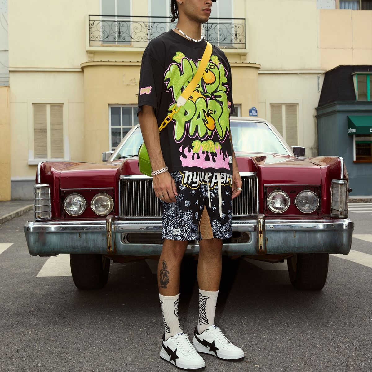 HYDEPARKBandana Mash Up Shorts - Black