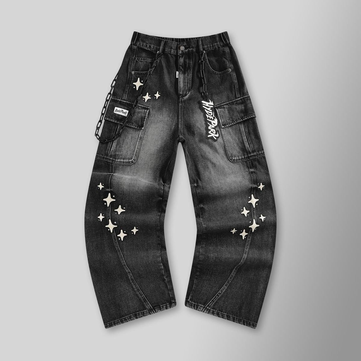 HYDEPARK-Sk8 or Die Wide Leg Denim - Black