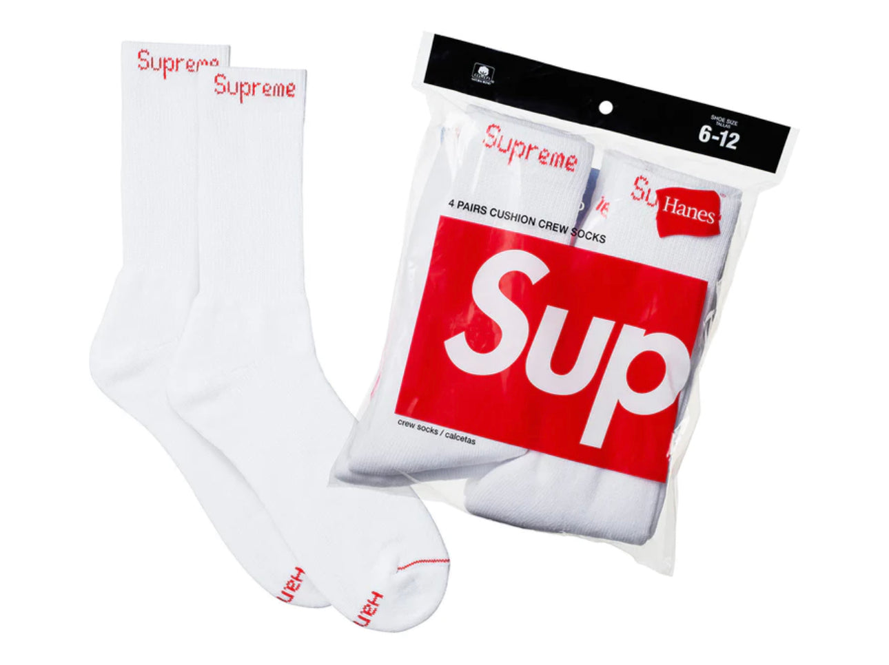 Supreme@/Hanes® Crew Socks (4 Pack)-99HAA26B