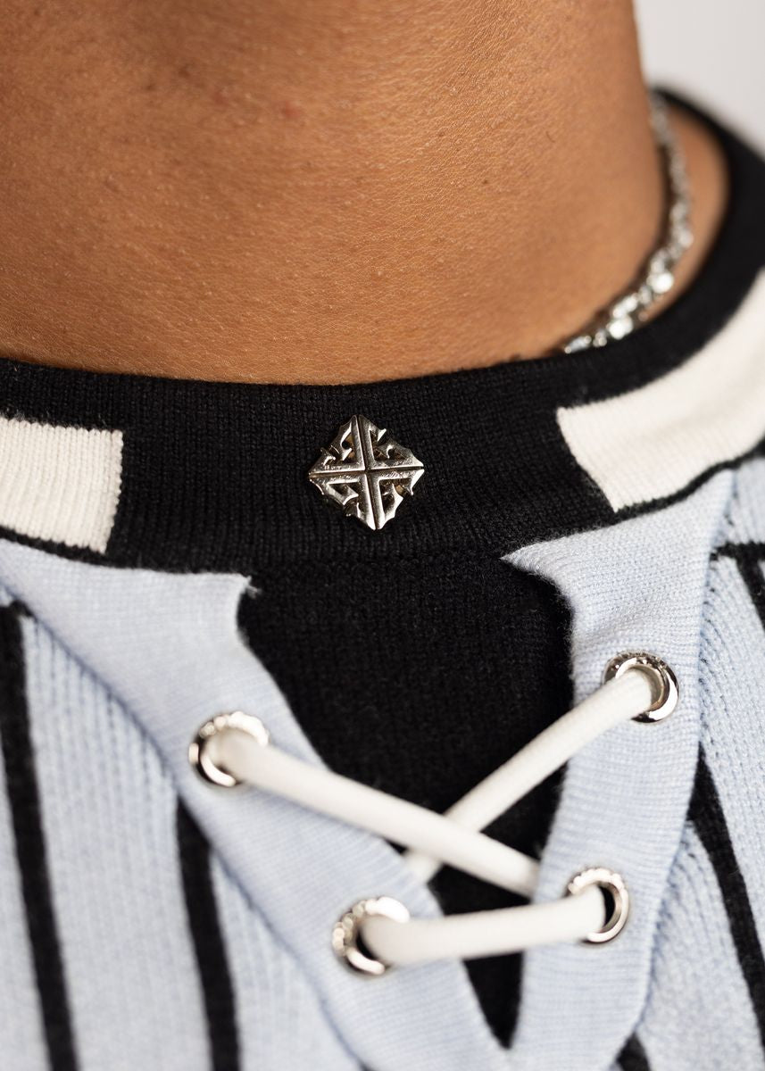 GUAPI-Baby Blue Knit Hockey Jersey