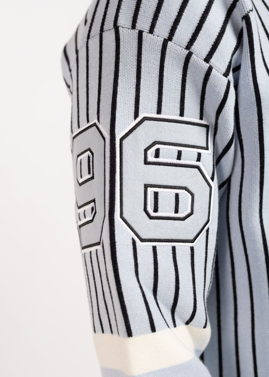 GUAPI-Baby Blue Knit Hockey Jersey