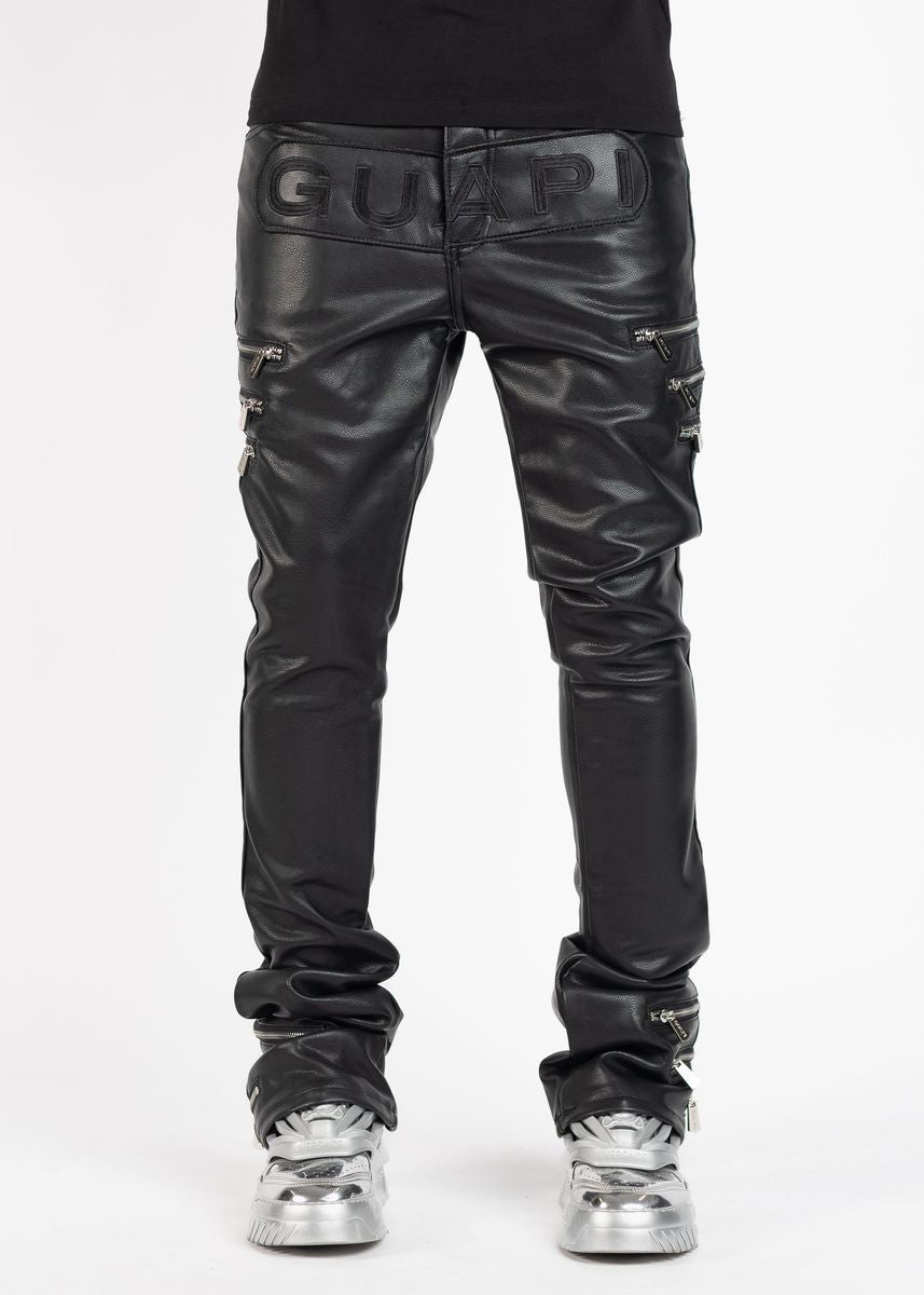 GUAPI-Obsidian Black Logo Leather -