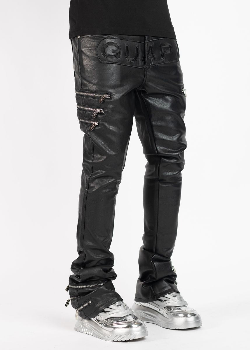 GUAPI-Obsidian Black Logo Leather -