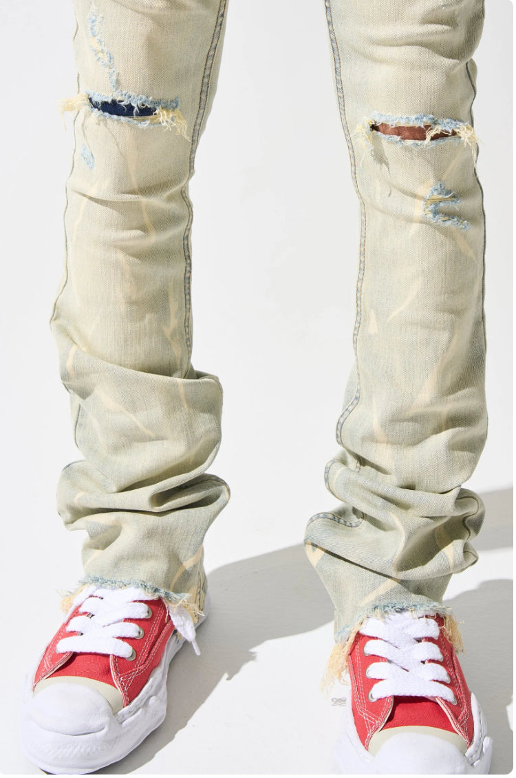 SERENDE-"SULFUR" STACKED JEANS