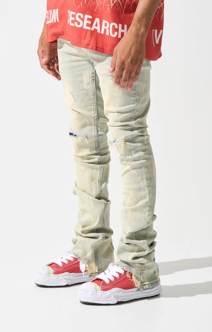 SERENDE-"SULFUR" STACKED JEANS