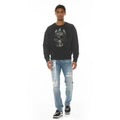 CULT-FRENCH TERRY CREWNECK SWEATSHIRT "CRYSTAL SKULL" IN BLACK SKU: 623B10-FC118A-XS