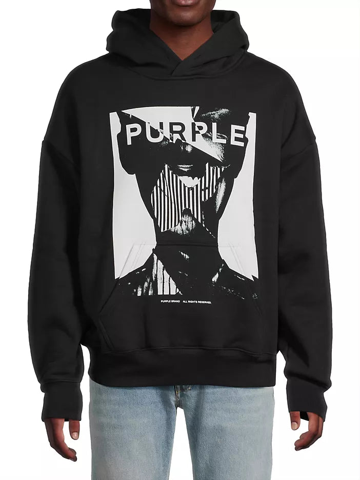 PURPLE HWT FLEECE PO HOODY BLACK BEAUTY