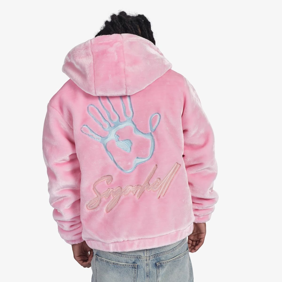 SUGARHILL-TRACES" FUR ZIP-UP HOODIE (PINK)-SH24-HOL-39