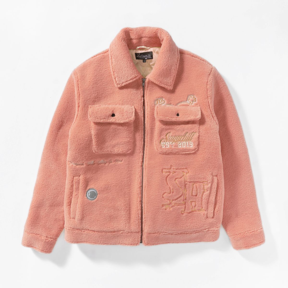 SUGERHILL-TOXINS" PLUSH JACKET (CORAL)-SH24-HOL-14
