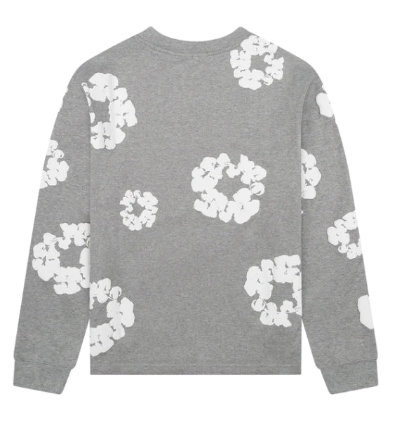 DENIM TEARS-Long Sleeve Cotton Wreath Tee Red-FW24TLS0062