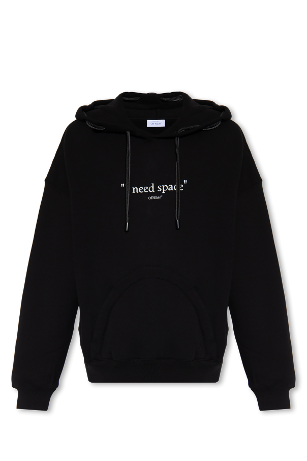 OFF-WHITE OFF-WHITE BLACK HOODIE WITH LOGO-OMBB119F23 FLE001-1001