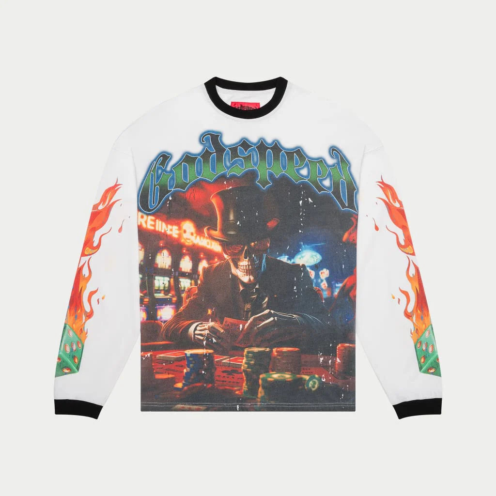 GODSPEED-Life's A Gamble LS T-shirt (White/Black)