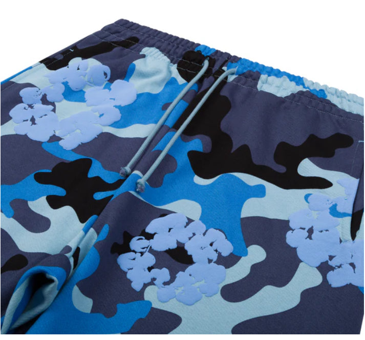 DENIM TEARS-Blue Camo Cotton Wreath Sweatpant