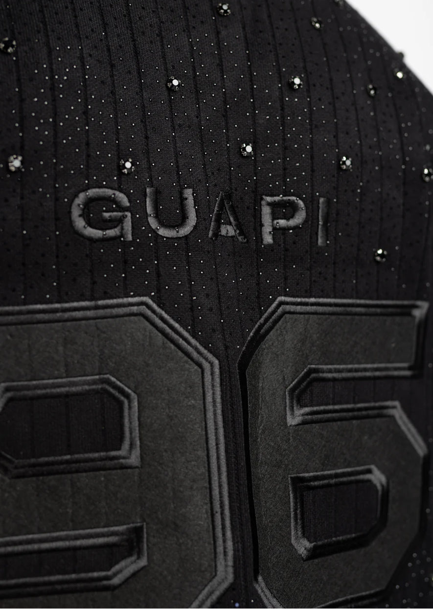 GUAPI-ALL BLACK KNIT HOCKEY JERSEY-263ABKHJ