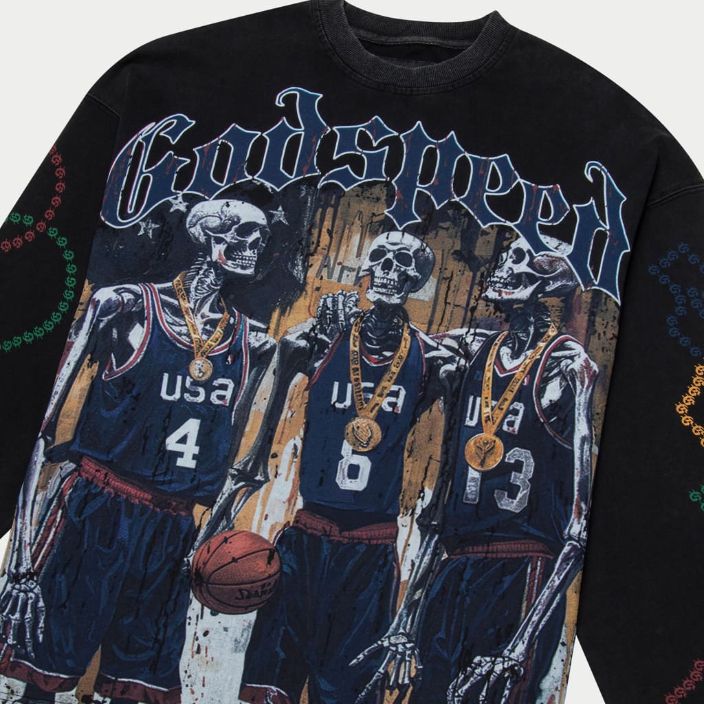 GODSPEED-π₯ DreamTeam '24 LS T-Shirt (Vintage Black)
