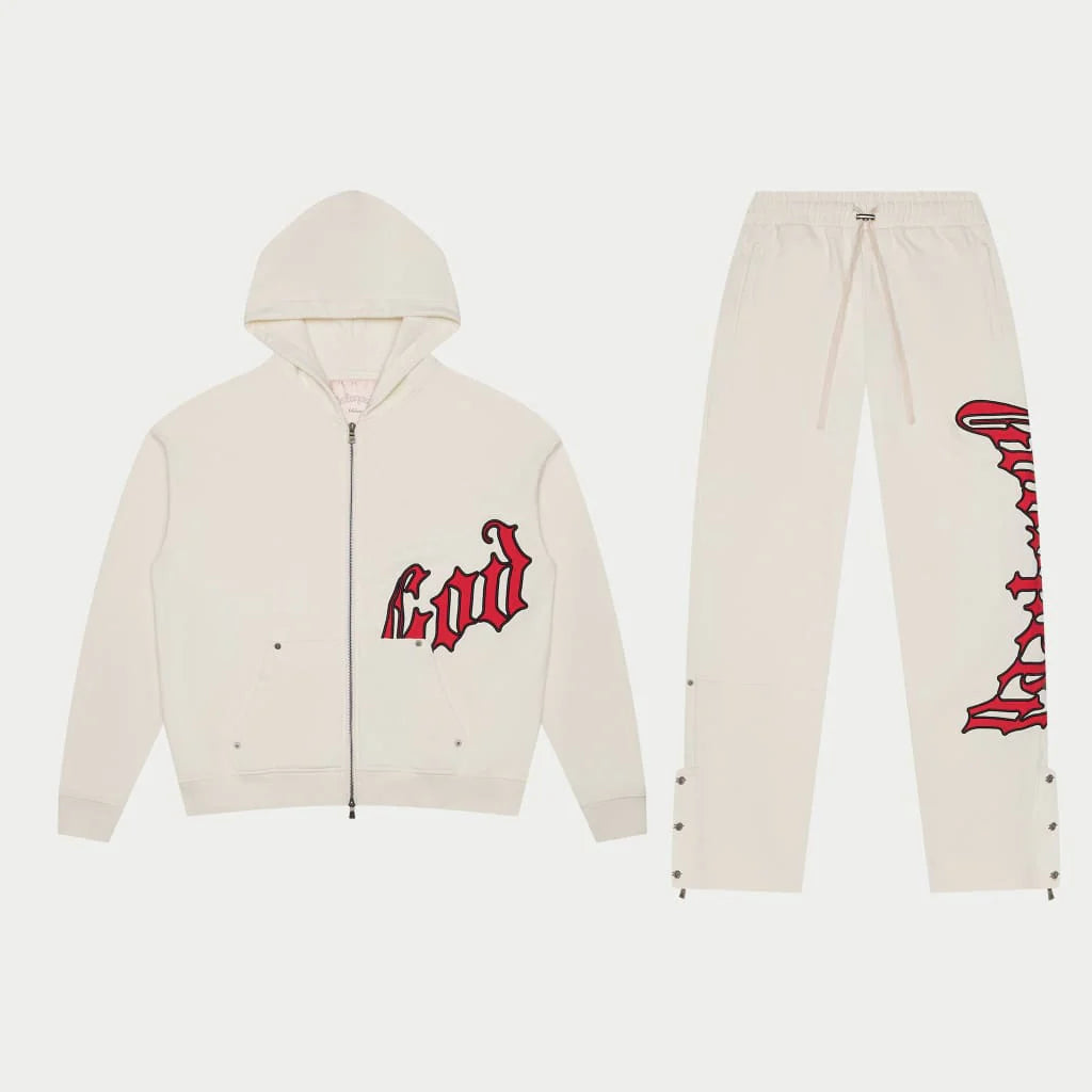 GODSPEED-OG Logo Sweatsuit V2 (Bone/Red)