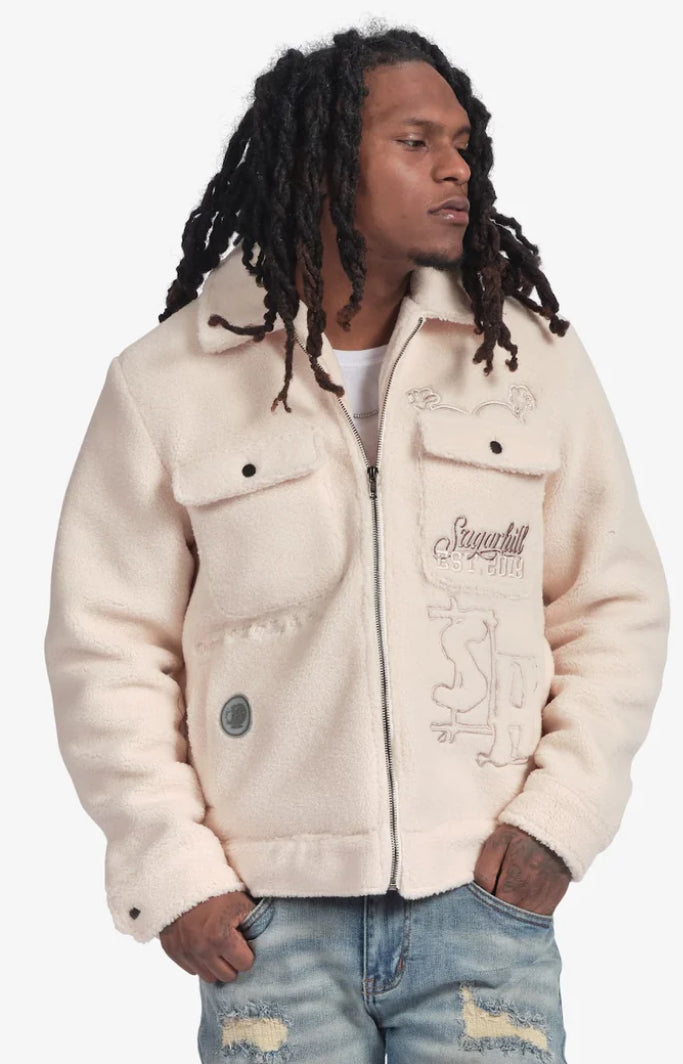 SUGARHILL-"TOXINS" PLUSH JACKET (IVORY)SH24-HOL-12