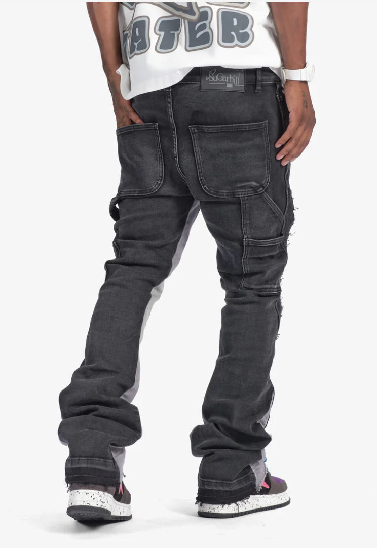 SUGARHILL-REVOLVER" STACKED DENIM (BLACK/GREY)-SH24-FULL