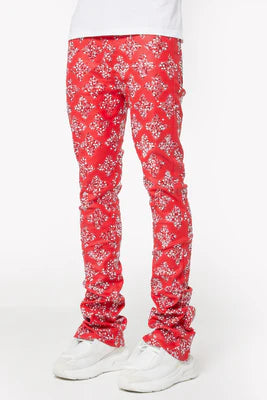 GUAPI-BLOOD RED EMBELLISHED DENIM-410BRED