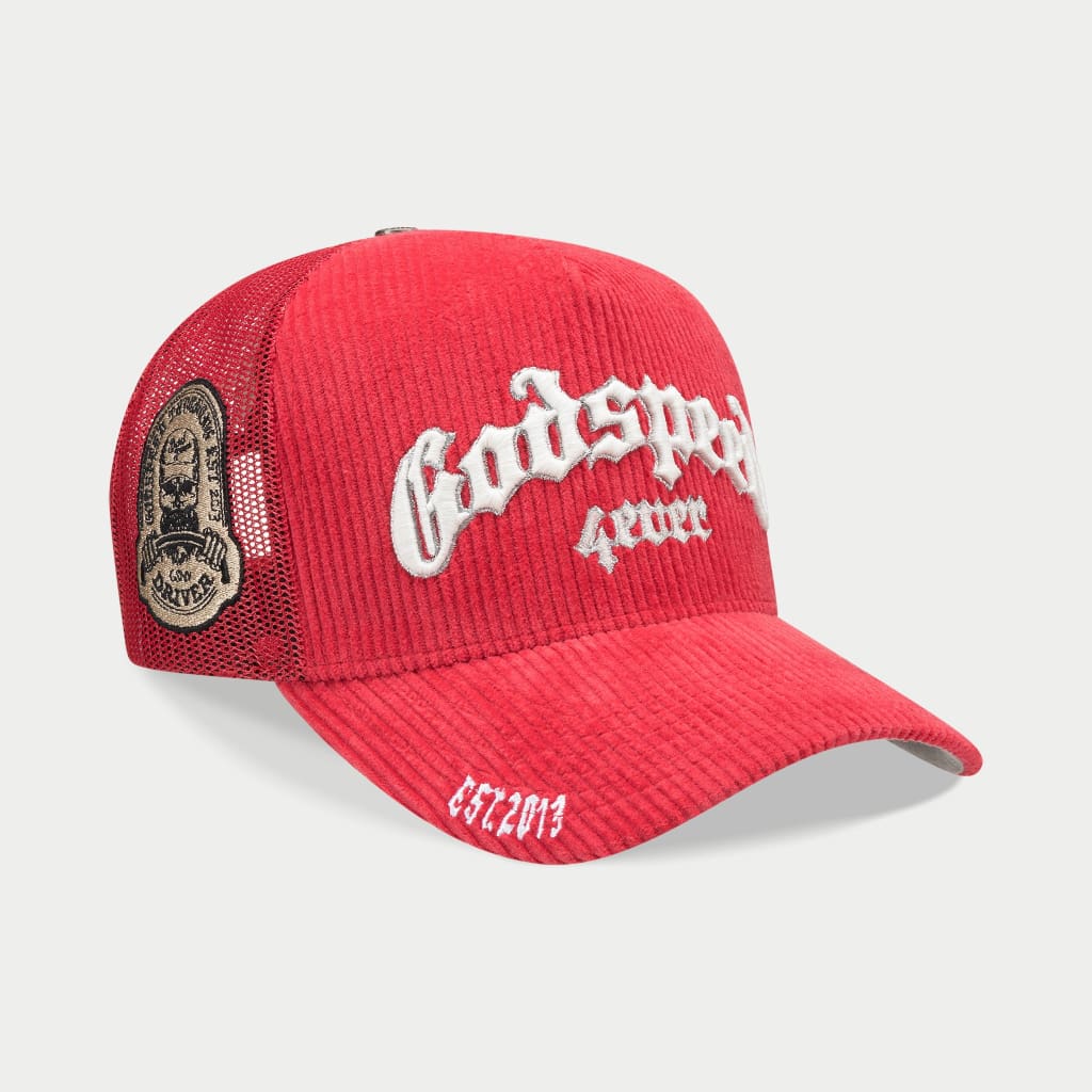 GODSPEED-GS FOREVER TRUCKER HAT (Rose Corduroy)
