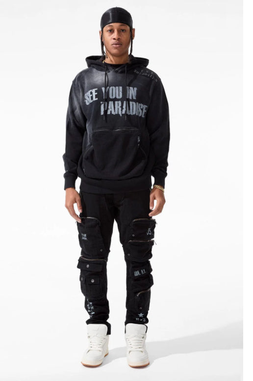 JORDAN CRAIG-INFANTRY DIVISION PULLOVER HOODIE (BLACK)-85673H