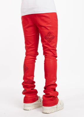 GUAPI-CRIMSON RED ICON EMBELLISHED DENIM-322CRIED36W