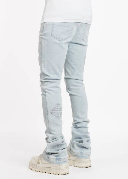 Guapi - Icon Embellished Stacked Jeans (Blue)-325ABIED34W
