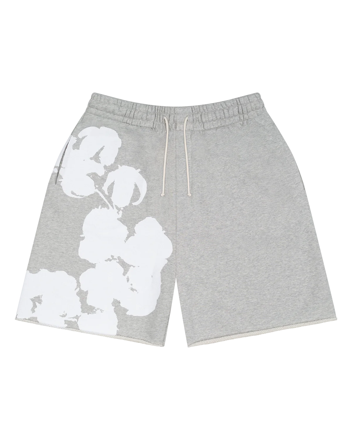 DENIM TEARS-Biggie Cotton Wreath Sweat Shorts Grey SS25BRS060