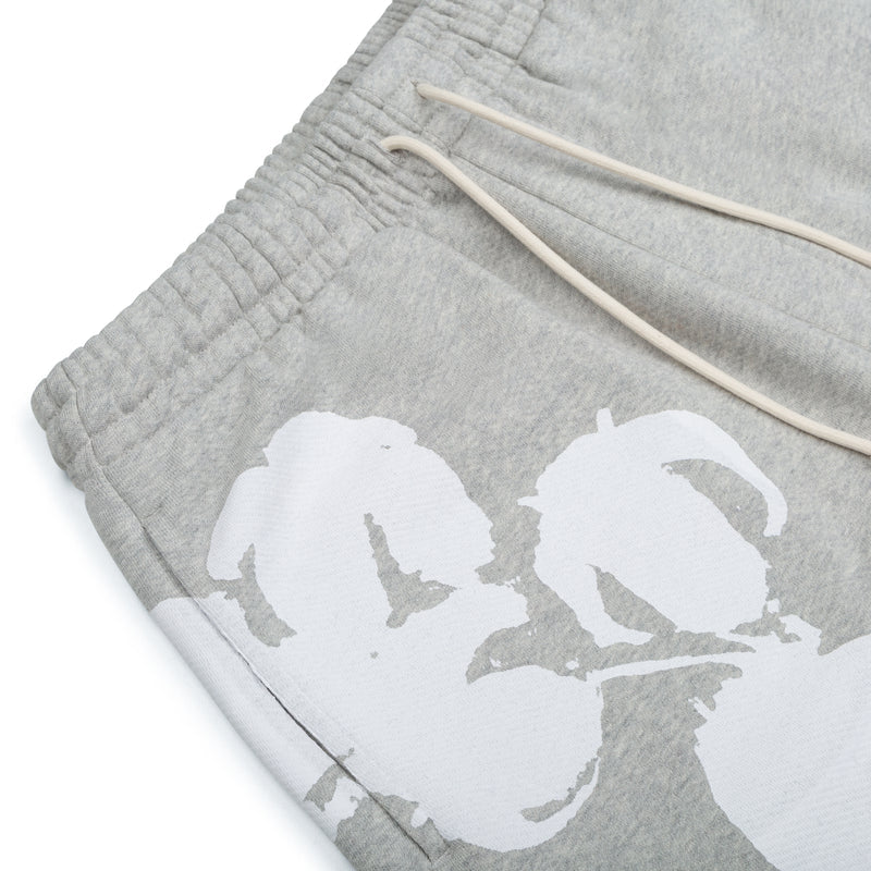 DENIM TEARS-Biggie Cotton Wreath Sweat Shorts Grey SS25BRS060