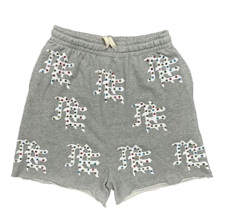 MIXED EMOTION-ME "GREY ME LOGO SHORTS"