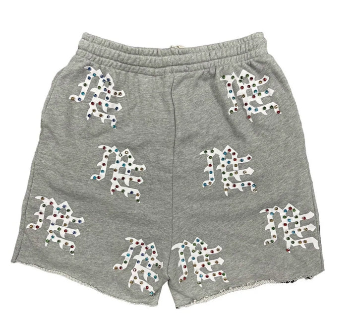 MIXED EMOTION-ME "GREY ME LOGO SHORTS"