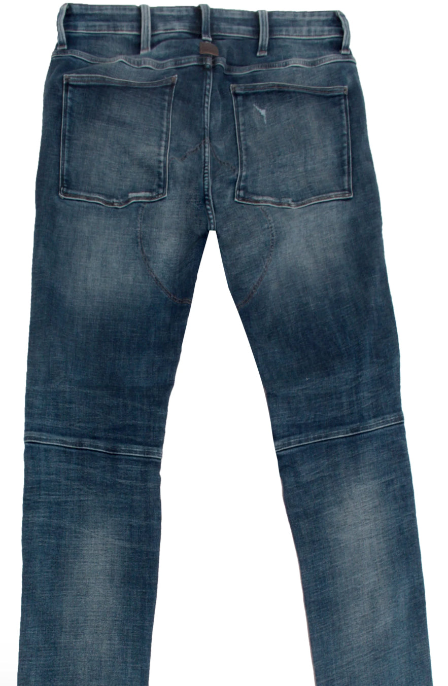 G-star - 5620 3D ZIP KNEE SKINNY - FADED RIPPED BALTIC SEA - D01252-C051-C668
