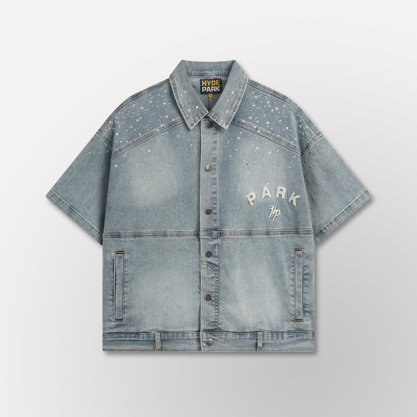 HYDEPARK - Studded Park Denim Work Shirt - Blue