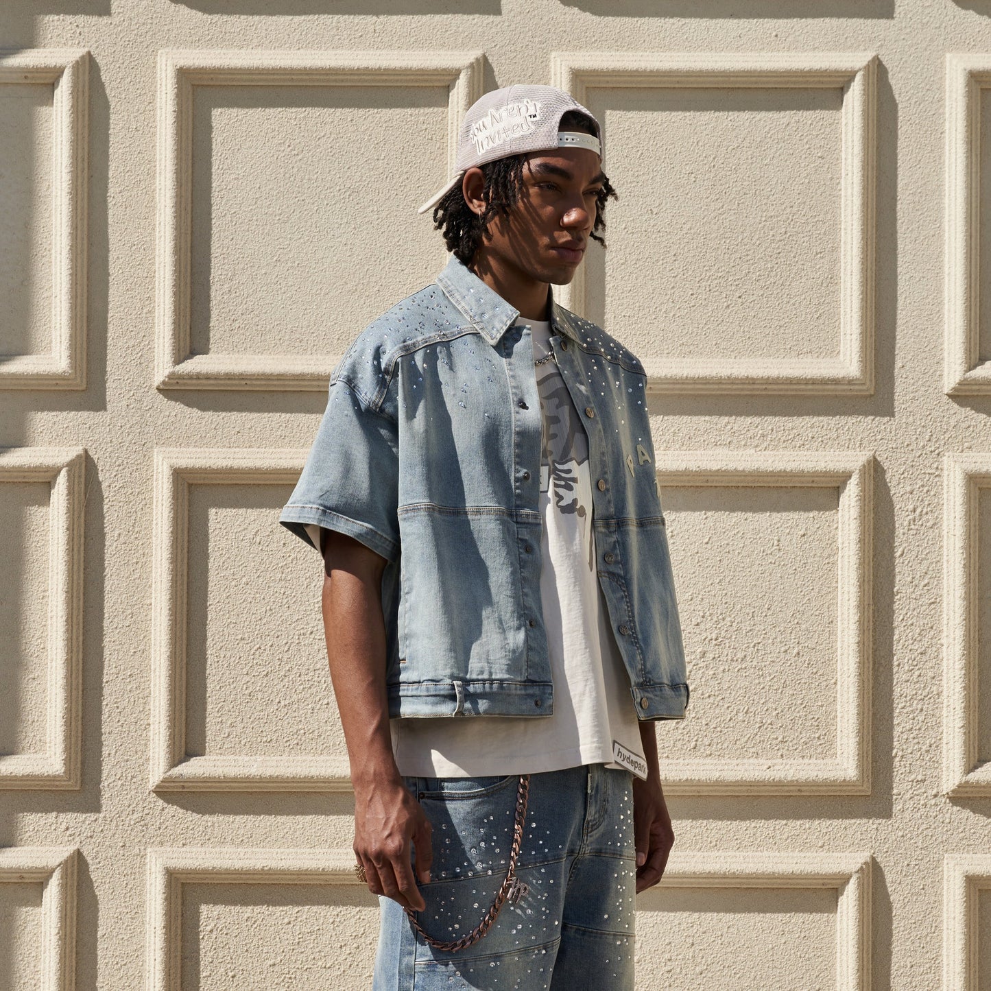 HYDEPARK - Studded Park Denim Work Shirt - Blue