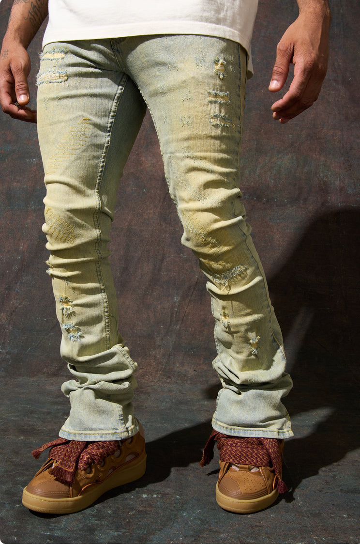 SERENEDE TIERRA STACKED JEANS VINTAGE BLUE