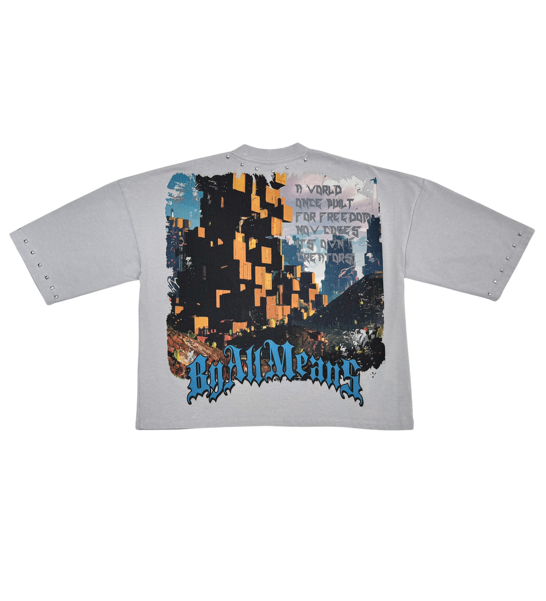 Stray wide & crop fit w/ 3/4 sleeve tshirt