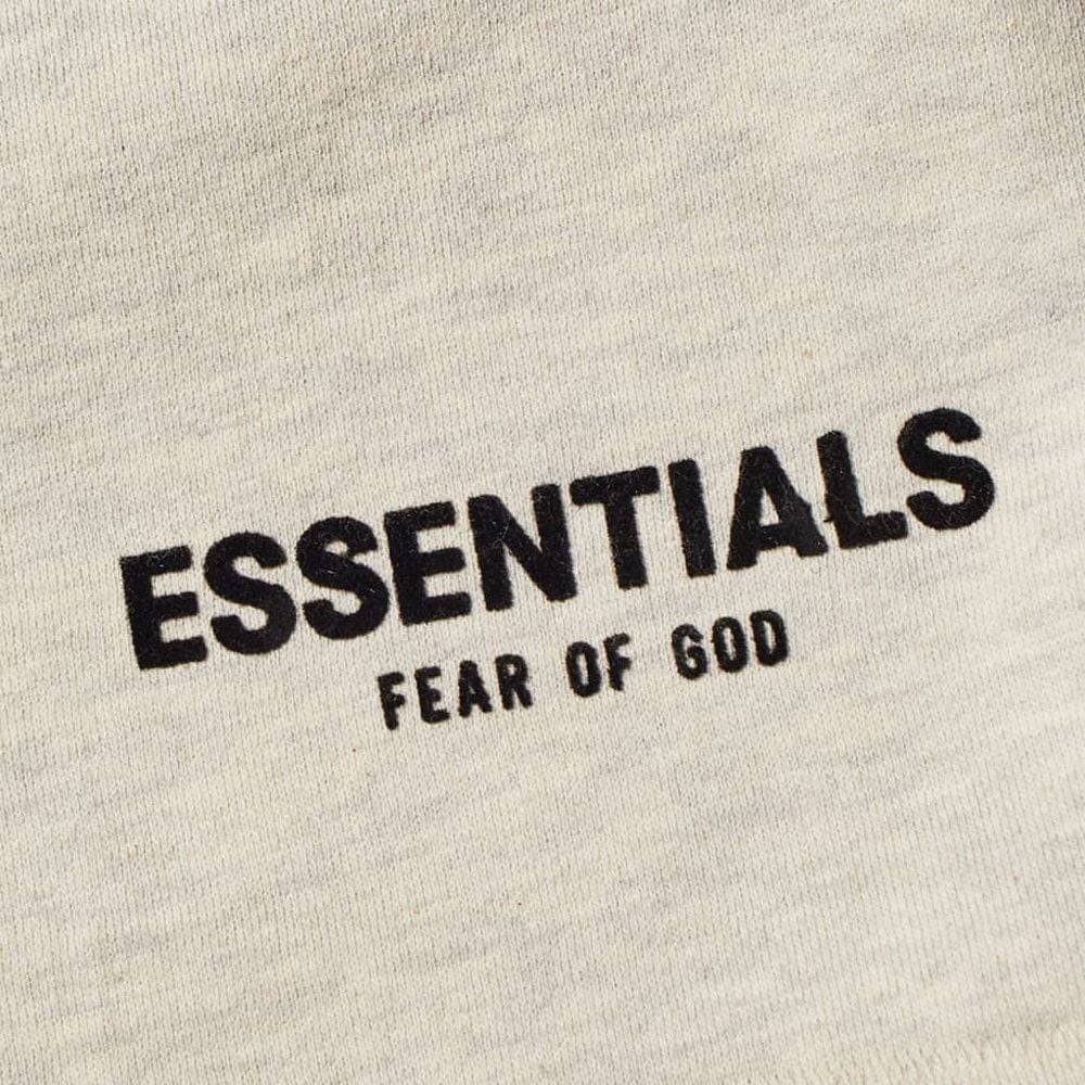 Fear of God Essentials Logo Sweat Short Light Oatmeal