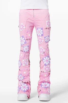 GAUPI FRENCH ROSE FLOWERS KIDS DENIM PINK