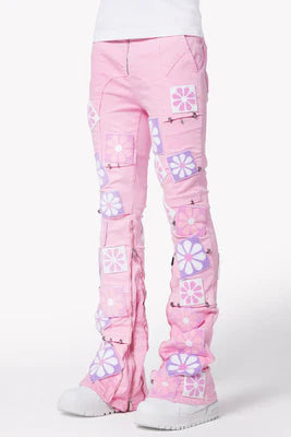 GAUPI FRENCH ROSE FLOWERS KIDS DENIM PINK