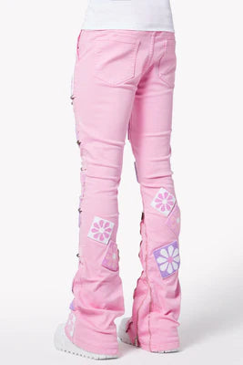 GAUPI FRENCH ROSE FLOWERS KIDS DENIM PINK