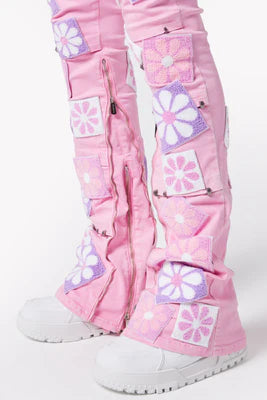 GAUPI FRENCH ROSE FLOWERS KIDS DENIM PINK
