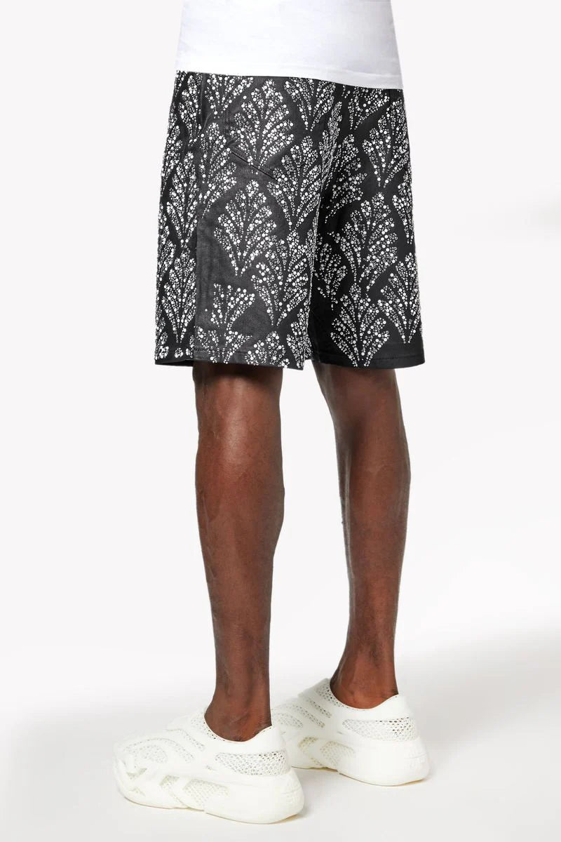 GUAPI Obsidian Black Embellished Denim Shorts