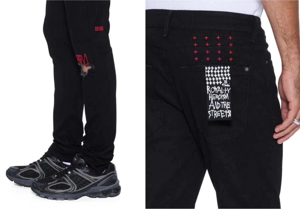 KSUBI Van Winkle Laid Black Sting-BLACK AND RED-MPF25DJ007