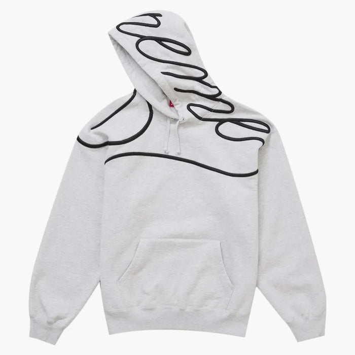 Supreme - Shoulder Script Hooded Sweatshirt Heather Grey