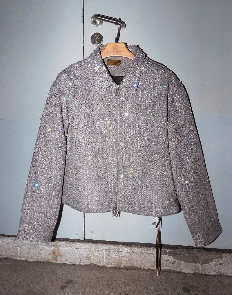 BIRTH OF ROYAL CHILD-20K Diamond Zipper Jacket in GRY